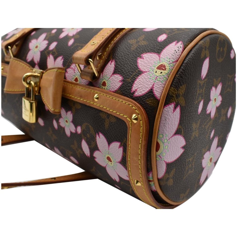 LOUIS VUITTON Papillon Monogram Cherry Blossom Tote Handbag Brown - Picture 7 of 11